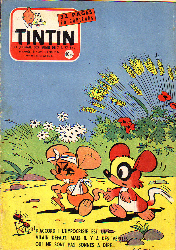 Journal de TINTIN dition Franaise N 393 du 3 Mai 1956