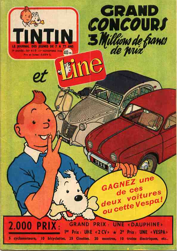 Journal de TINTIN dition Franaise N 419 du 1 Novembre 1956