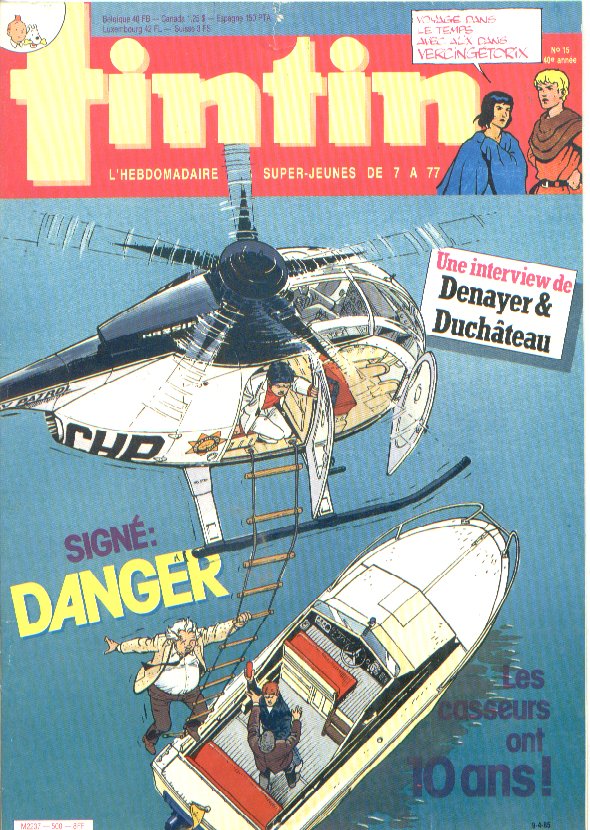 Journal de TINTIN dition Belge N 15 du 9 Avril 1985