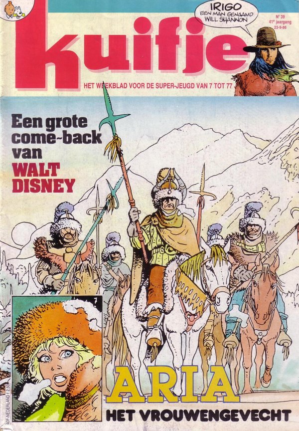 Kuifje weekblad N 39 du 23 Septembre 1986