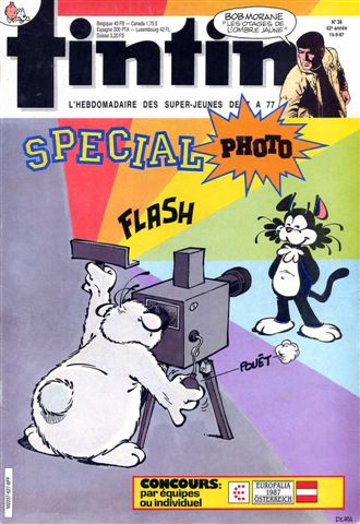Journal de TINTIN dition Belge N 38 du 15 Septembre 1987