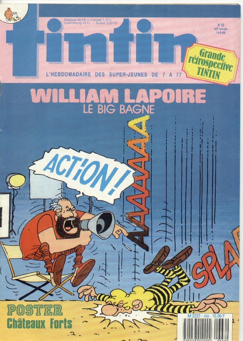Journal de TINTIN dition Belge N 25 du 14 Juin 1988