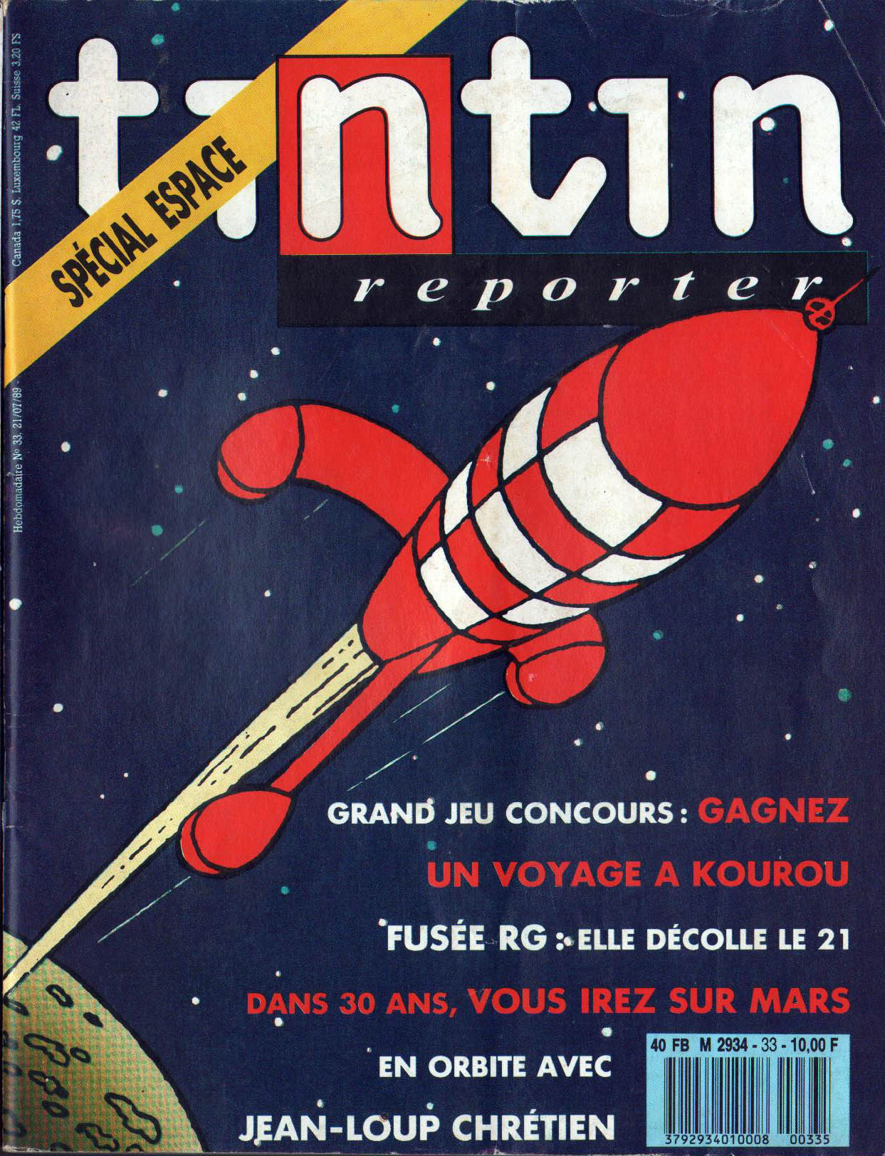 Journal Tintin Reporter N 33 du 21 Juillet 1989